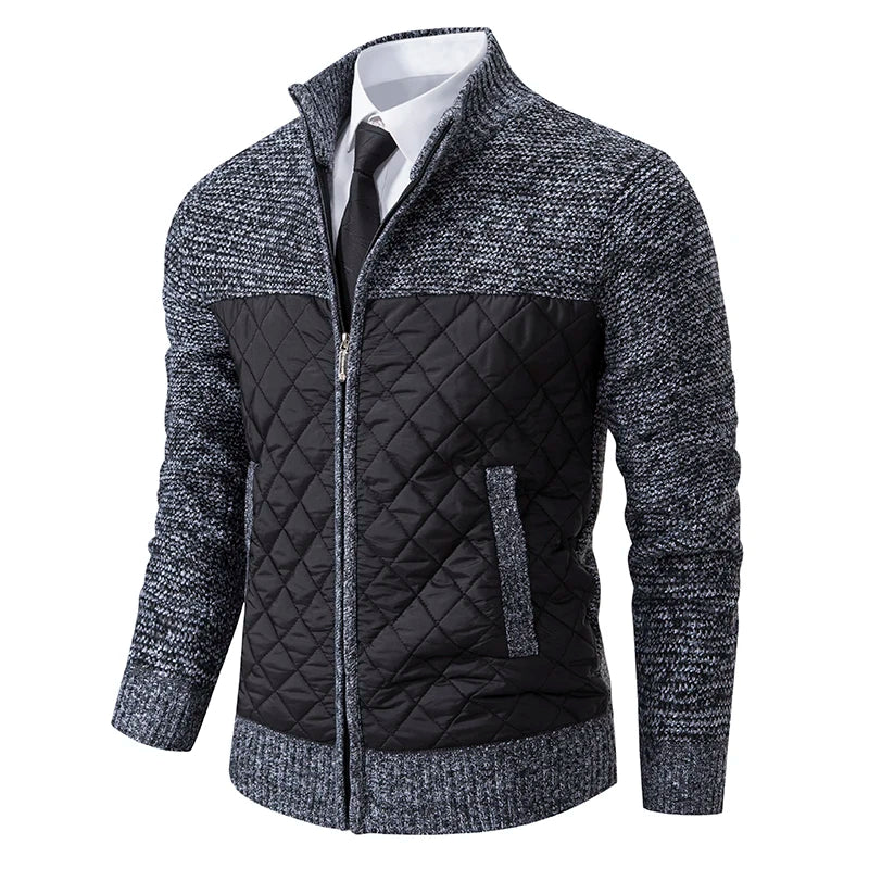 Men's Patchwork High Neck Jacket