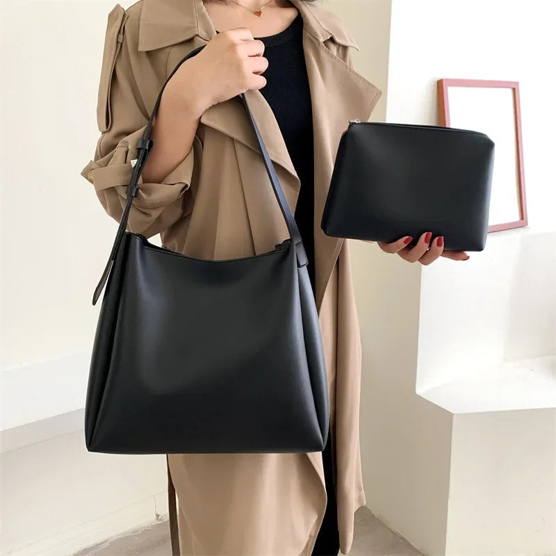 Trendy Leather Tote Bag