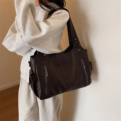 Retro Soft Leather Tote Bag