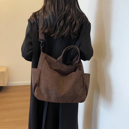 Casual Corduroy Tote Bag