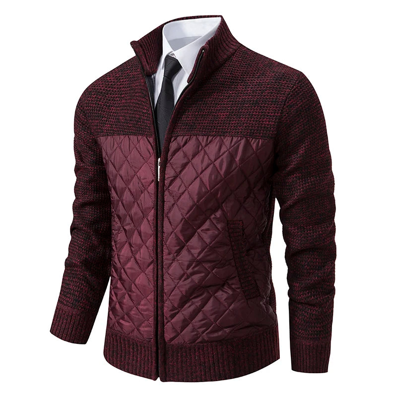 Men's Patchwork High Neck Jacket