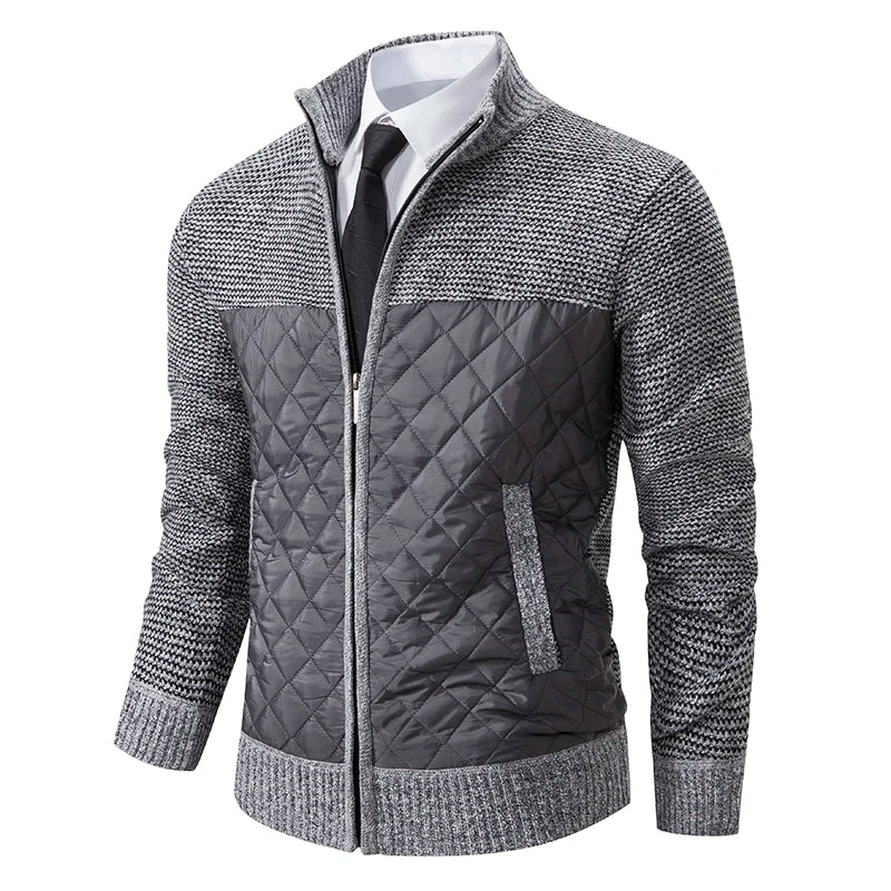 Men's Patchwork High Neck Jacket