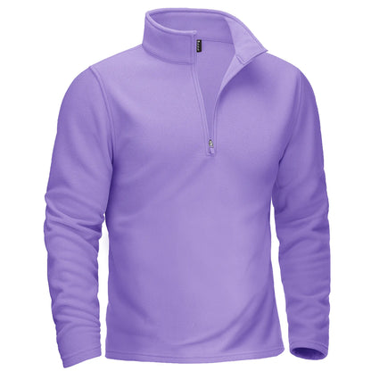 Quarter-Zip Turtleneck Fleece Sweater