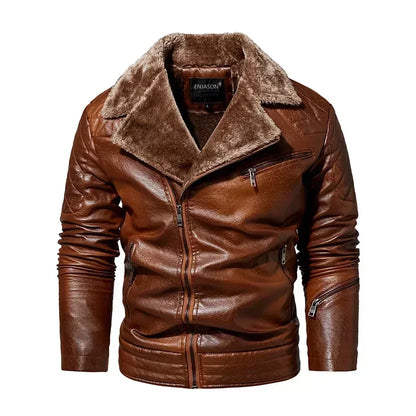 Ryder - Fur-Collar Moto Leather Jacket