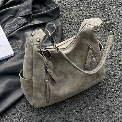 Matte Leather Shoulder Bag