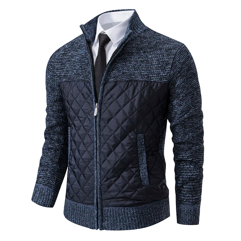 Men's Patchwork High Neck Jacket