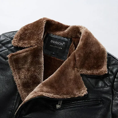 Ryder - Fur-Collar Moto Leather Jacket