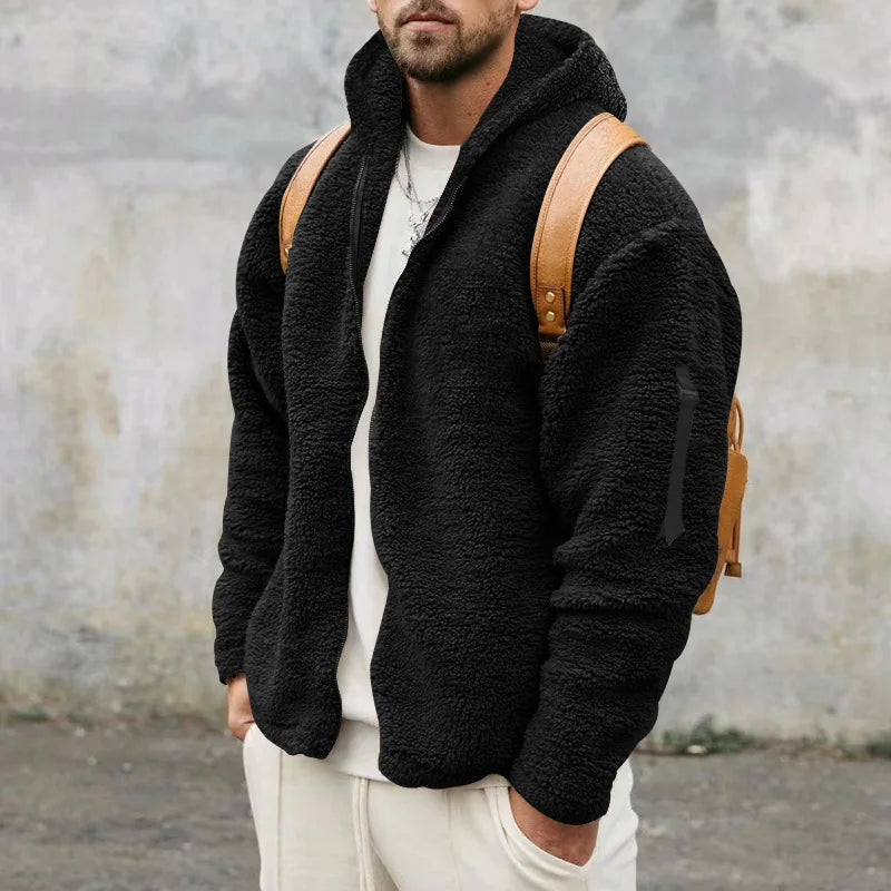 Double-Sided Fleece Hooded Jacket