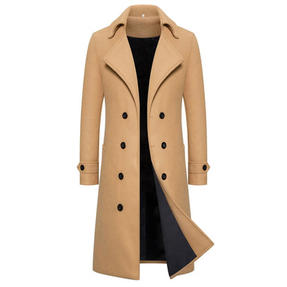 Refined Woolen Trench Coat