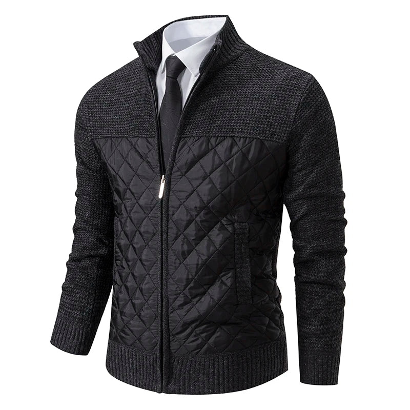 Men's Patchwork High Neck Jacket