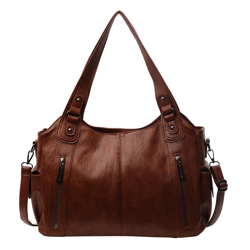 Retro Soft Leather Tote Bag