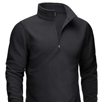 Quarter-Zip Turtleneck Fleece Sweater