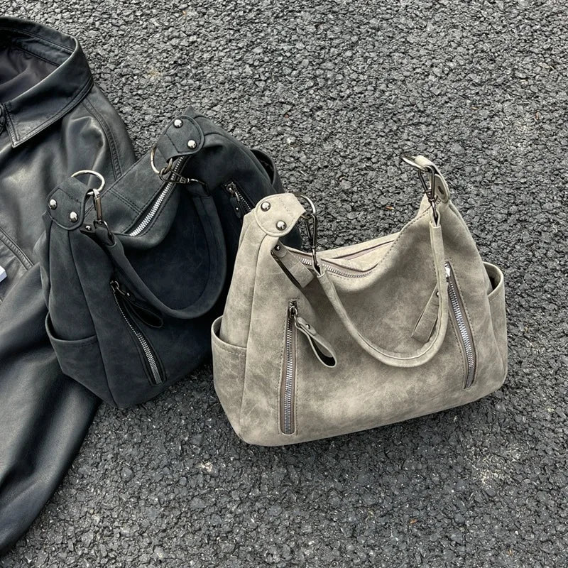 Matte Leather Shoulder Bag