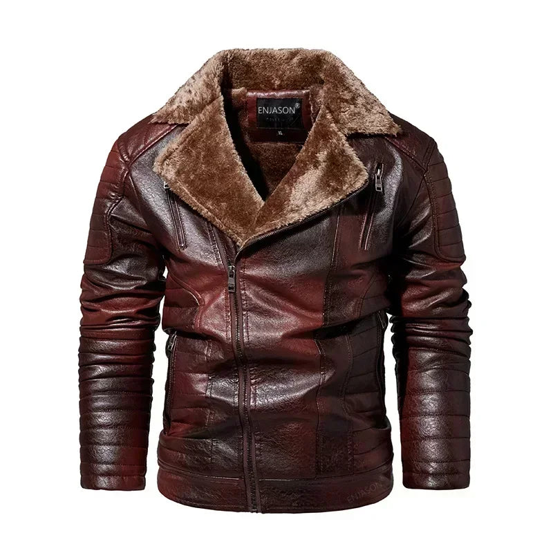 Ryder - Fur-Collar Moto Leather Jacket