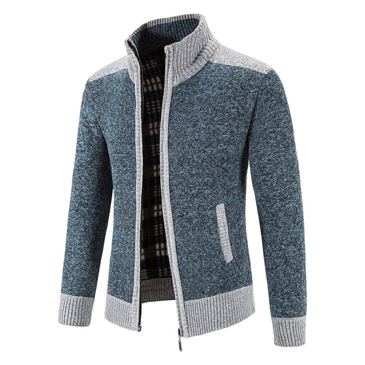 Casual Zip-Up Knit Jacket