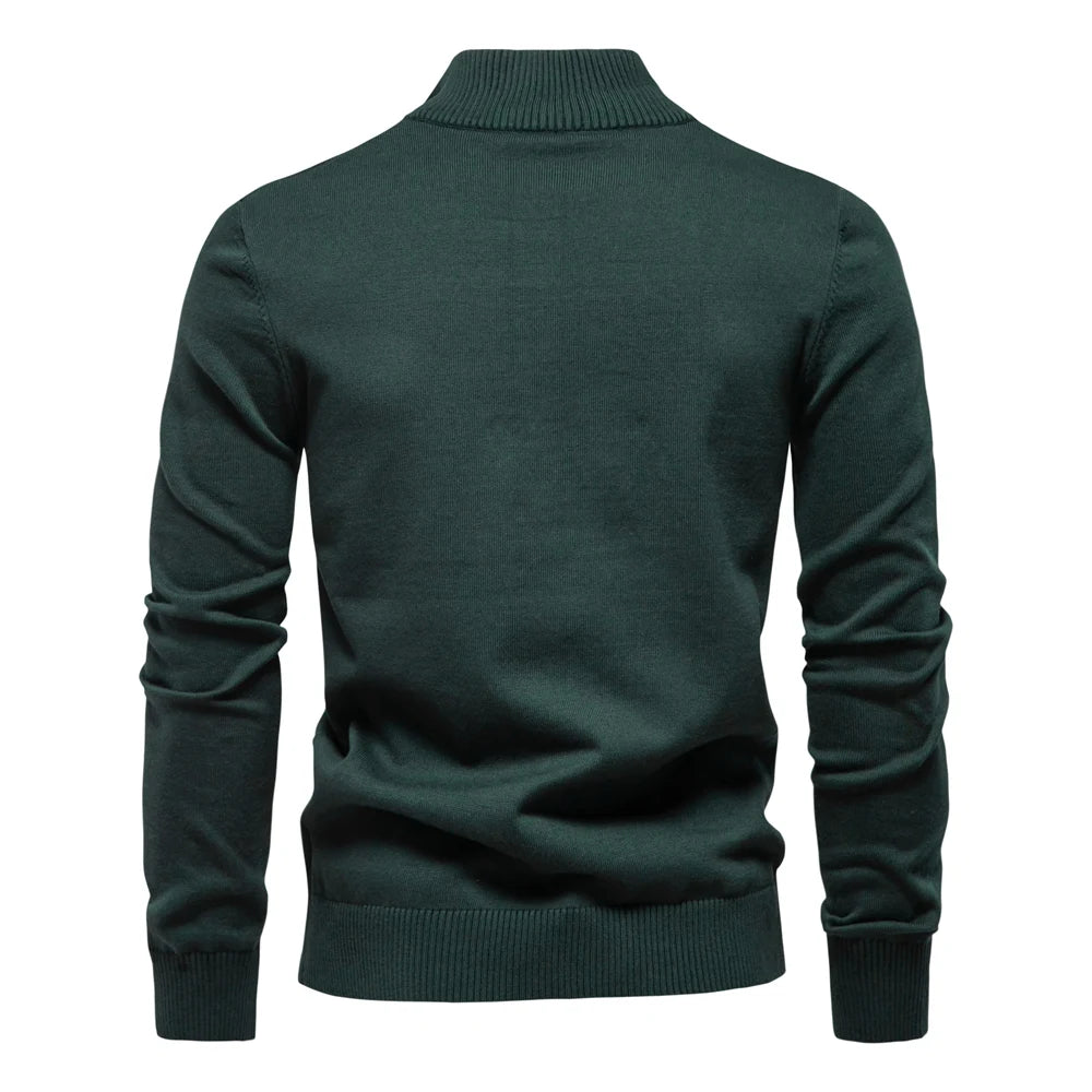 Classic Ribbed Mock Neck Sweater