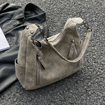 Matte Leather Shoulder Bag