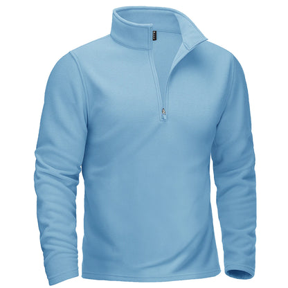 Quarter-Zip Turtleneck Fleece Sweater