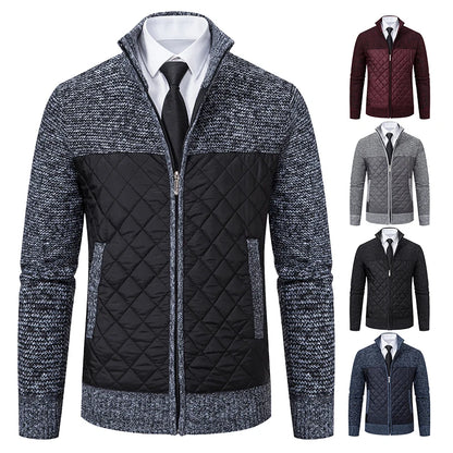 Men's Patchwork High Neck Jacket