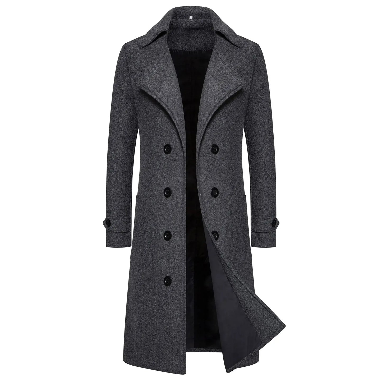 Refined Woolen Trench Coat