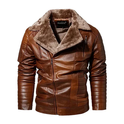 Ryder - Fur-Collar Moto Leather Jacket