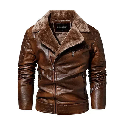 Ryder - Fur-Collar Moto Leather Jacket