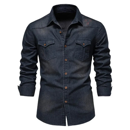 Haut en denim extensible classique