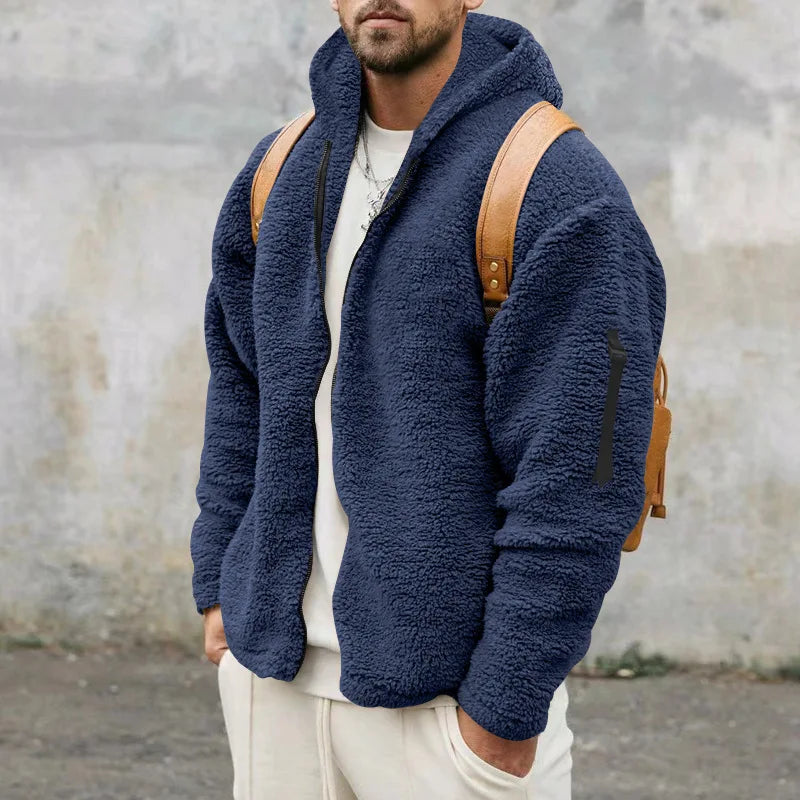 Double-Sided Fleece Hooded Jacket