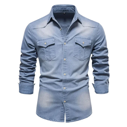 Haut en denim extensible classique