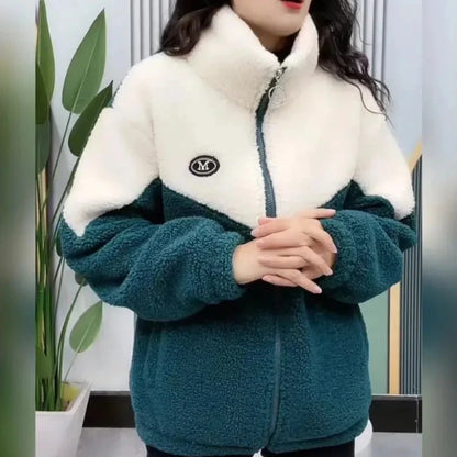 Multicolor Fur Fleece Long Jacket