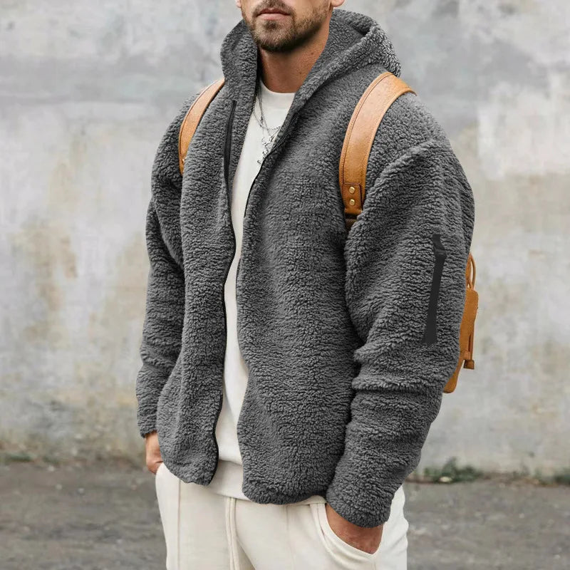 Double-Sided Fleece Hooded Jacket