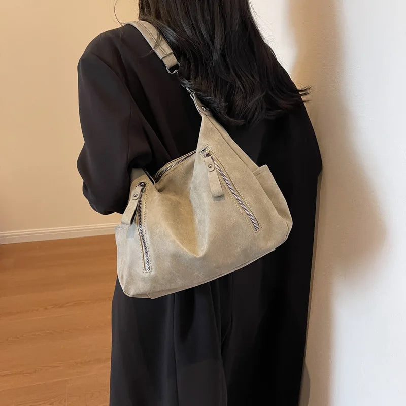 Matte Leather Shoulder Bag