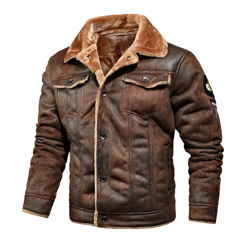 Aviator Leather Bomber Coat