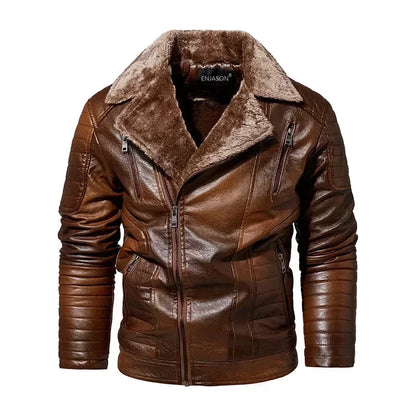 Ryder - Fur-Collar Moto Leather Jacket